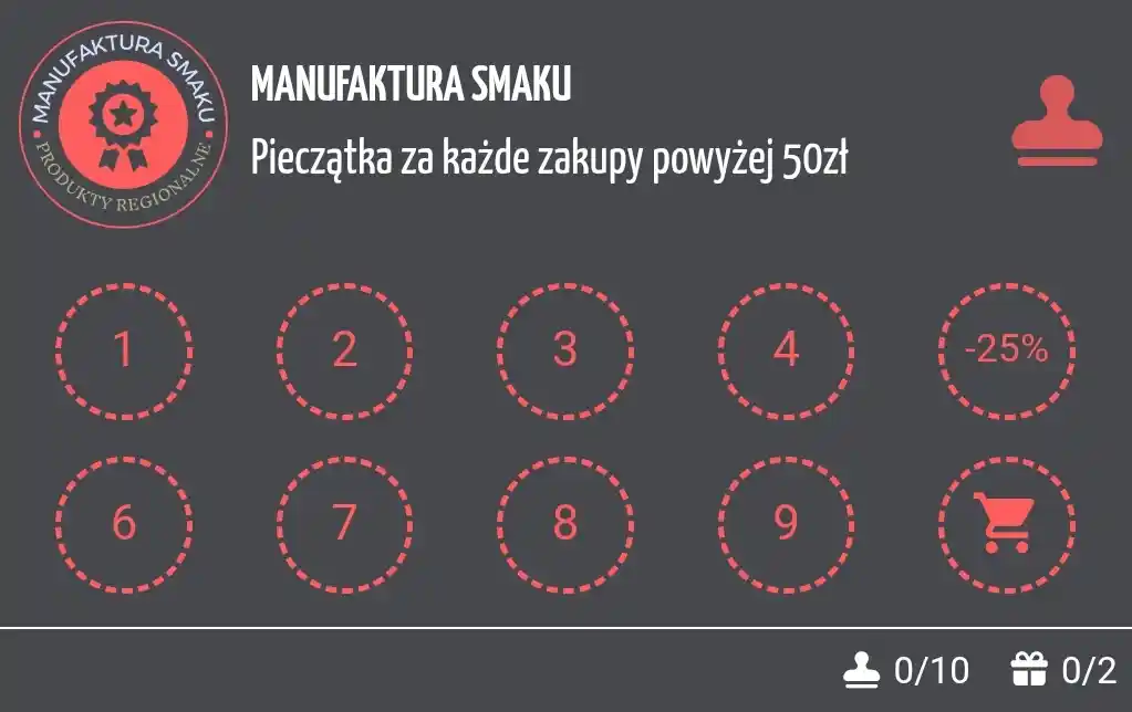 Cyfrowa karta na pieczątki dla sklepu